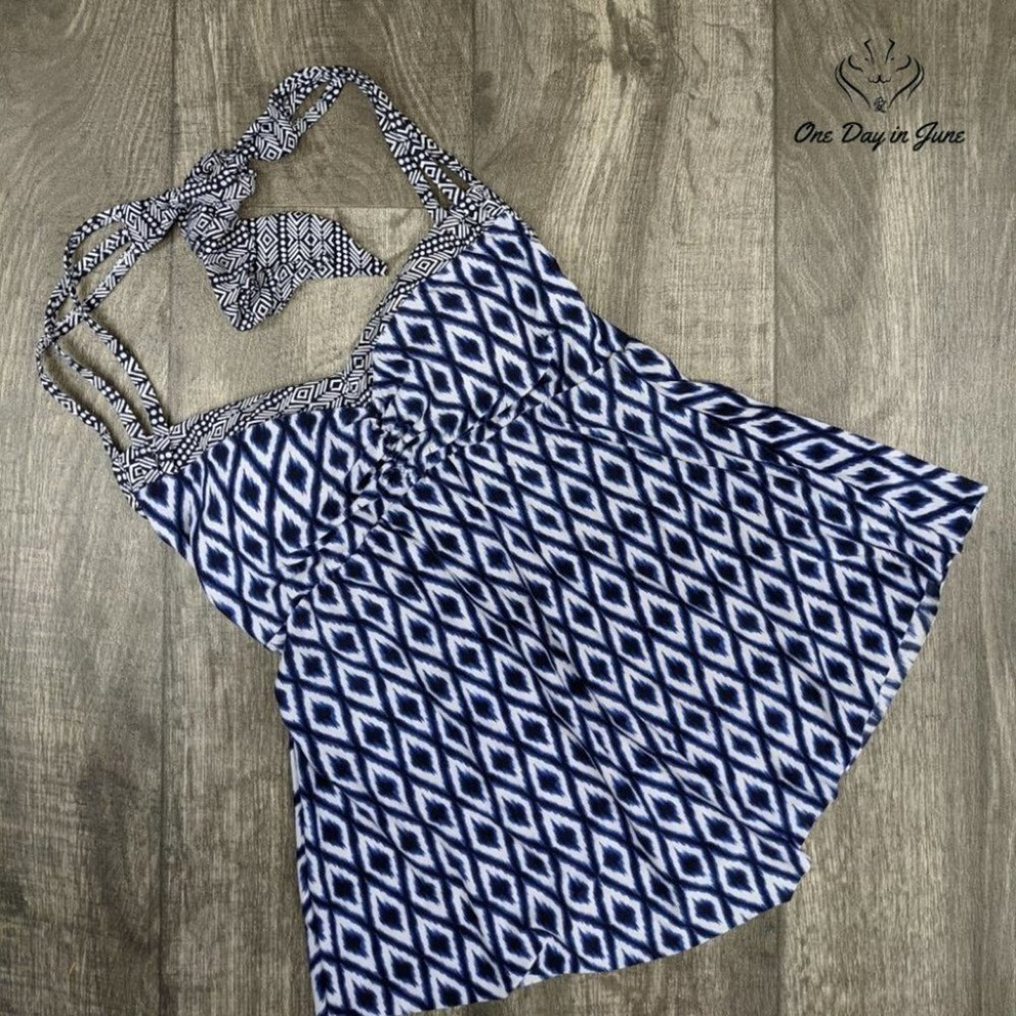 Coastal Blue Halter Neck Tankini Top Size M (8-10)