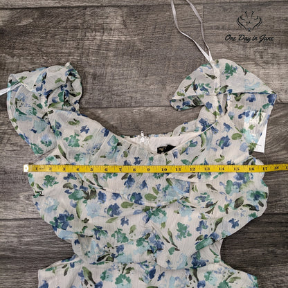 City Triangles Juniors Sleeveless Ruffle Side Cutout Mini Dress Size 15