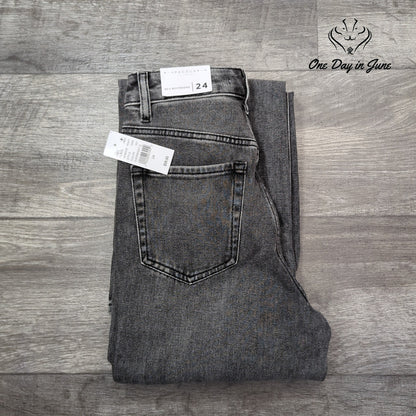 Pacsun 90s Boyfriend Distressed Jeans Gray Black High Rise NWT Size 24 (0)