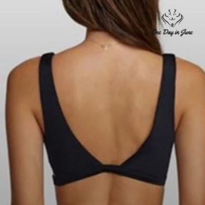 RVCA Solid Bralette Bikini Top Black Cutout Scoop Neck NWT $50 Size XS