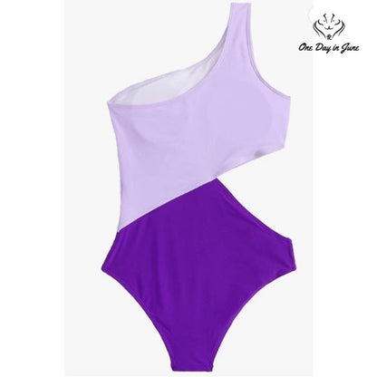 SweatyRocks One Shoulder Cut Out One Piece Swimsuit Size M