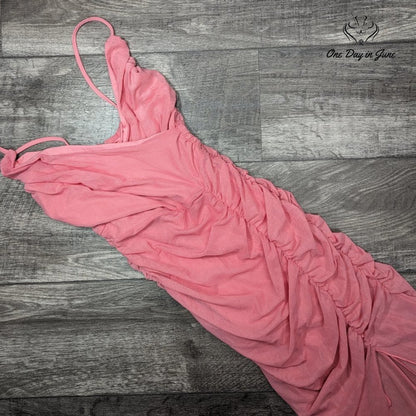 Soly Hux Spaghetti Strap Ruched Bodycon Dress Size S