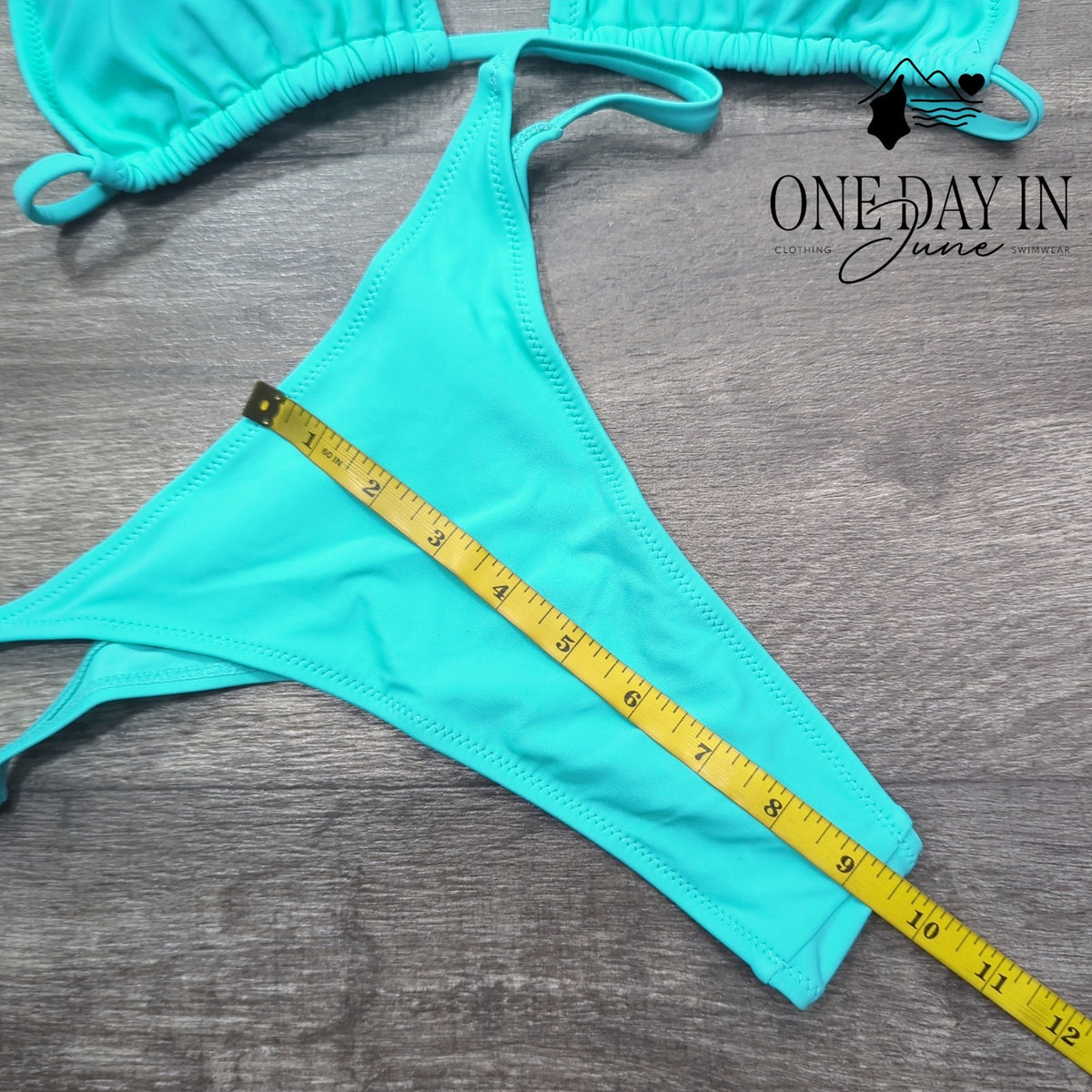Adisputent Adjustable Triangle Bikini Swimsuit Turquoise Strappy Size L