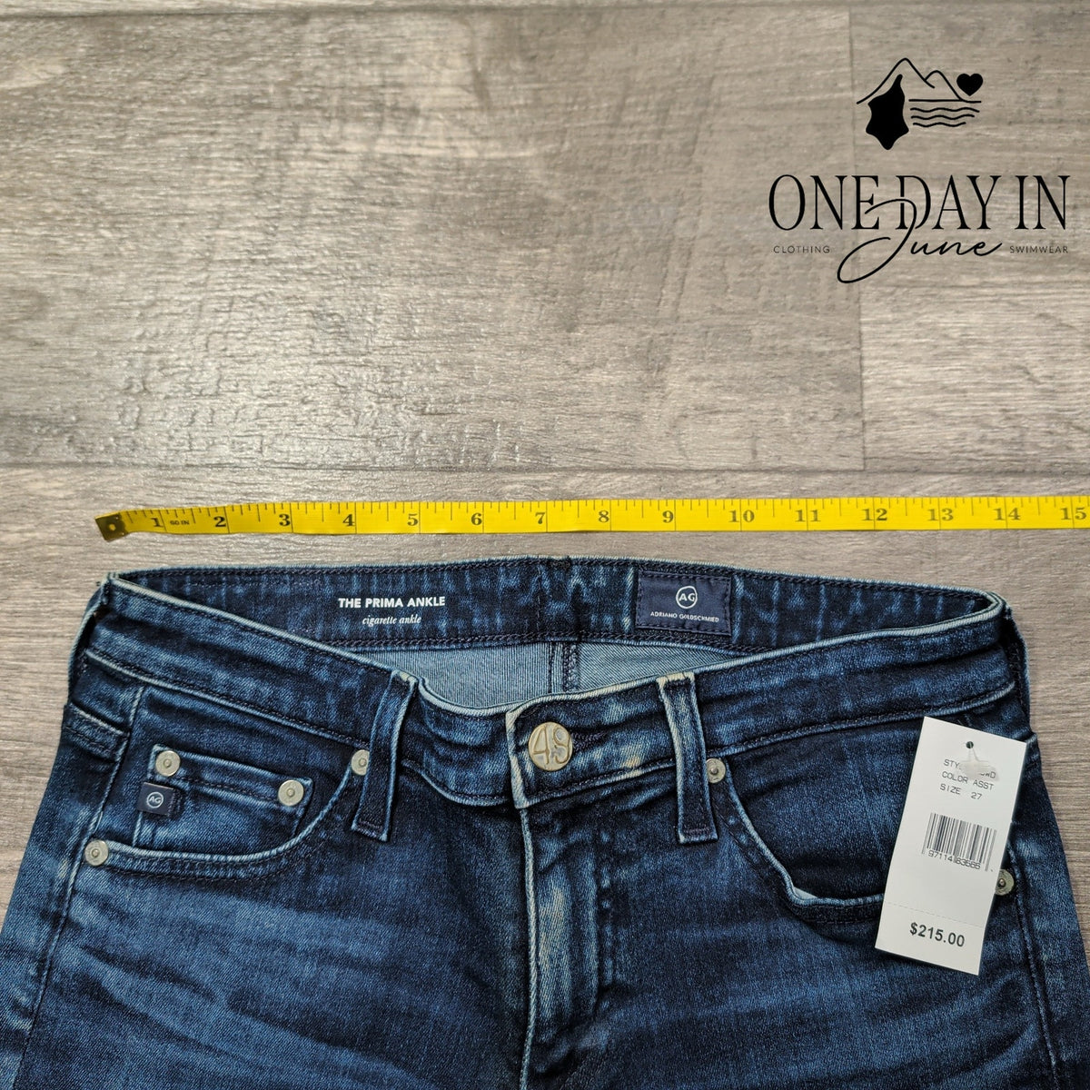AG Adriano Goldschmied Prima Ankle Cigarette Jeans NWT $215 Blue Size 4 (27)