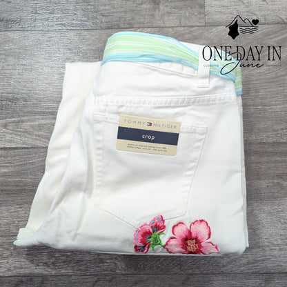 Tommy Hilfiger Embroidered Crop Jeans Size 14