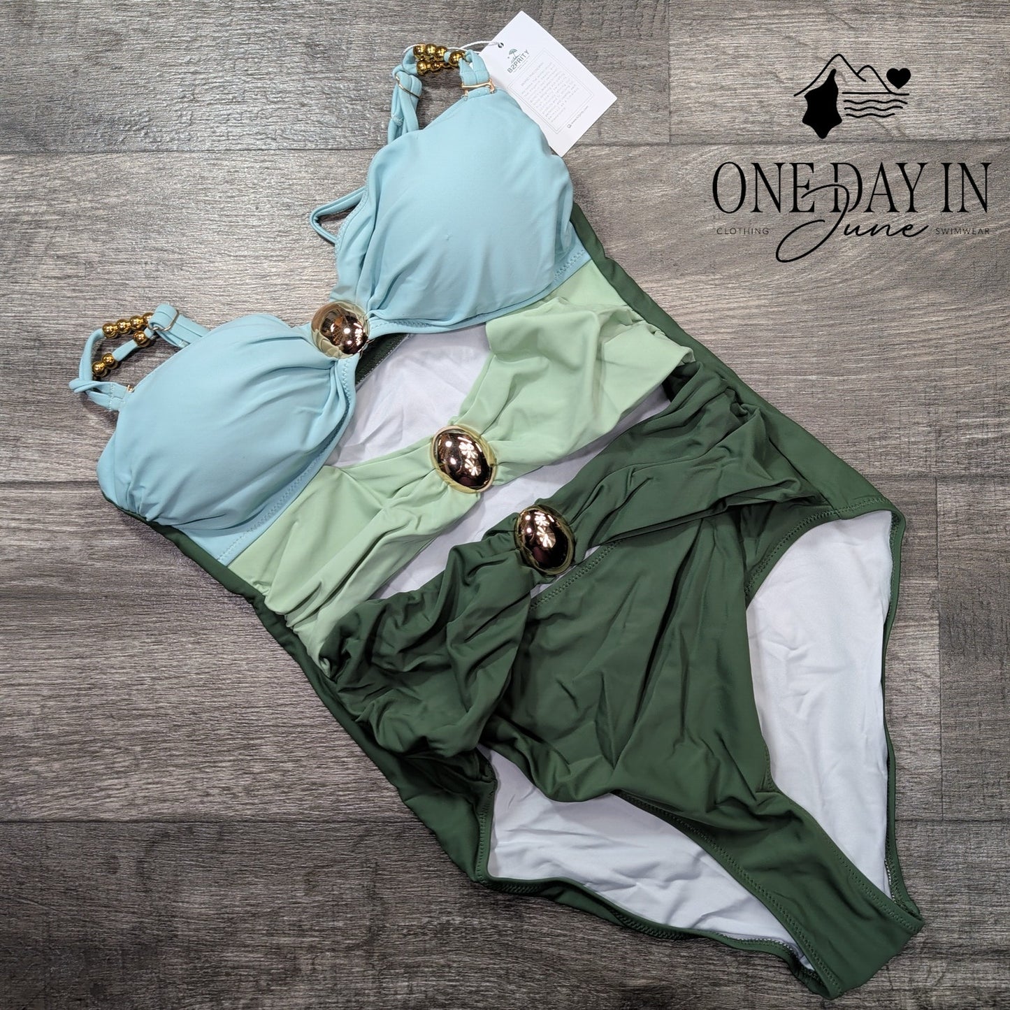 Eomenie Cut Out Tiered One Piece Swimsuit Size M