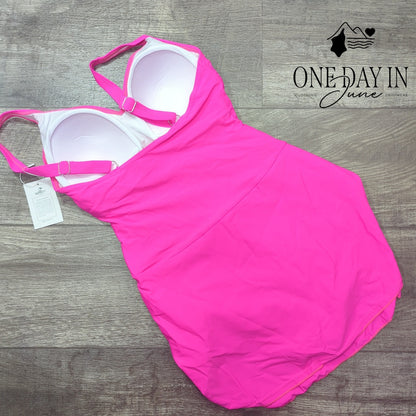 B2Prity Ruched Front One Piece Swimdress Swimsuit Size M