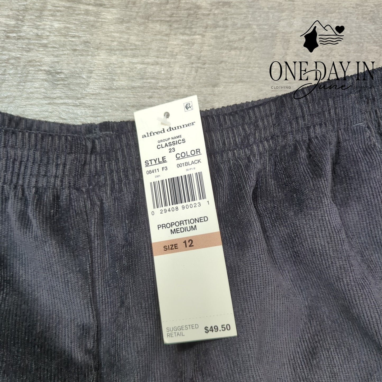Alfred Dunner Pull On Corduoy Pants Size 12