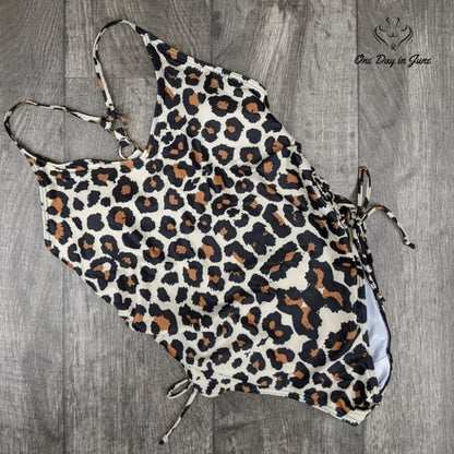 Charmleaks Ring Back Leopard One Piece Size M