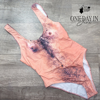 Aleumdr Man Print One Piece Swimsuit Size L