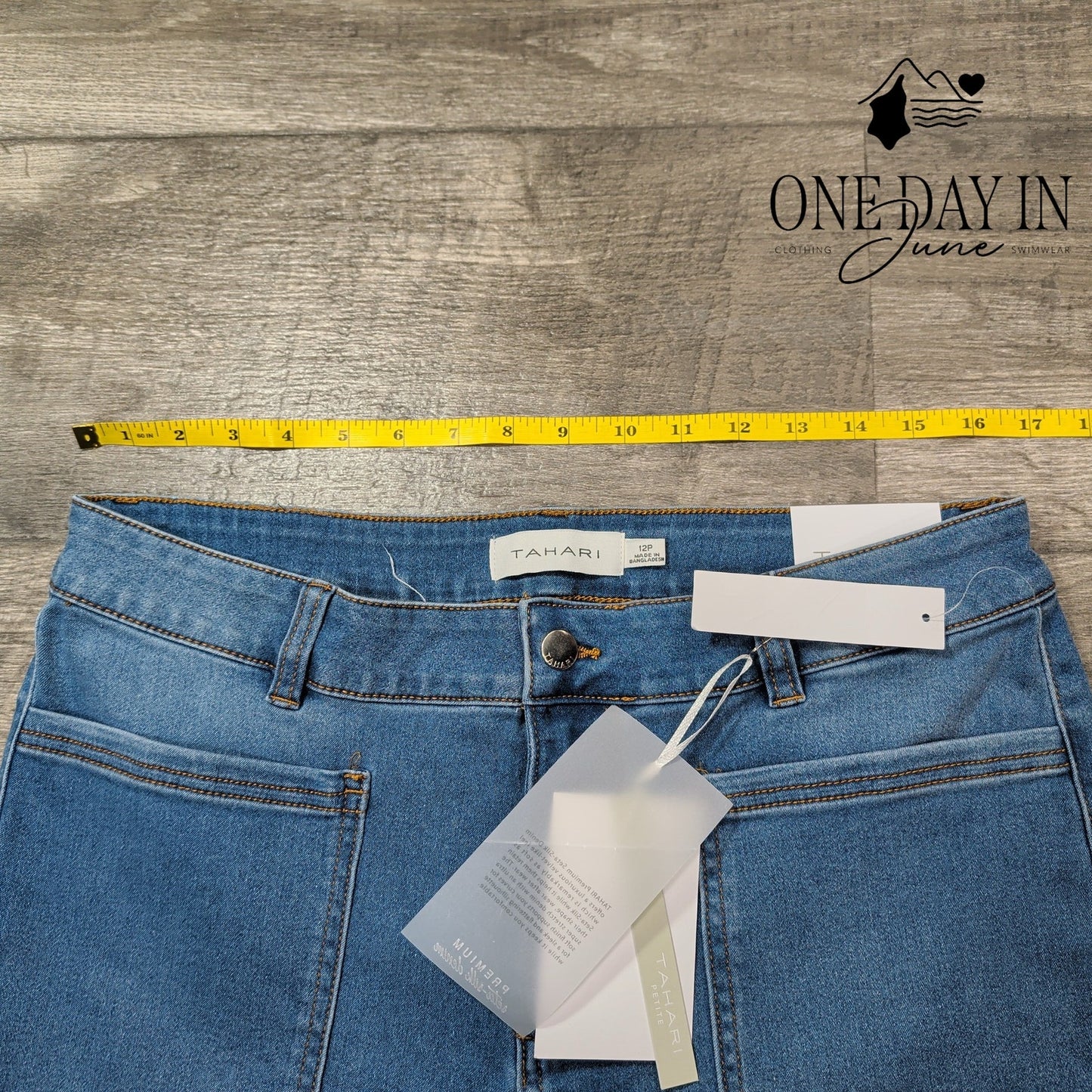 Tahari Petite Mid Rise Mini Boot Jeans Size 12P