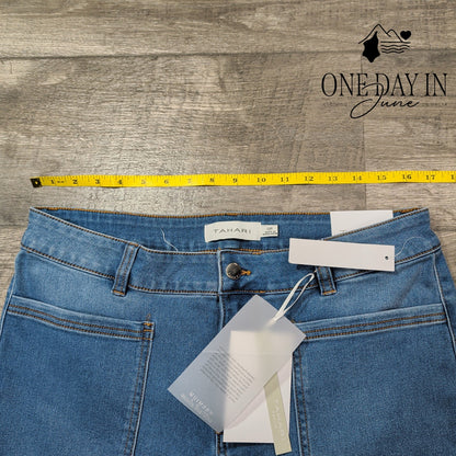 Tahari Petite Mid Rise Mini Boot Jeans Size 12P