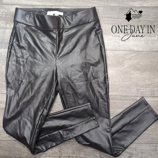 Loft Faux Leather Skinny Ankle Pants Size M