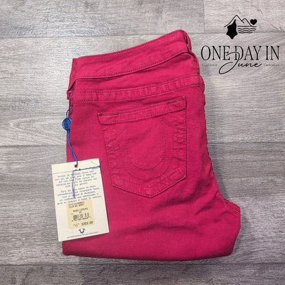 True Religion Basic Jegging Jeans Berry Pink Skinny Stretch NWT Size 32 (14)