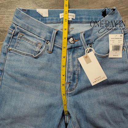 Good American Good Legs Low Crop Distressed Skinny Jeans NWT Size 2 (26)