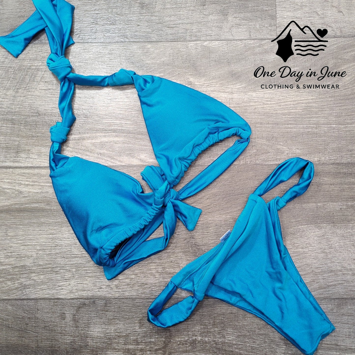 Charmleaks Cheeky Halter Tie Back Bikini Swimsuit Size M
