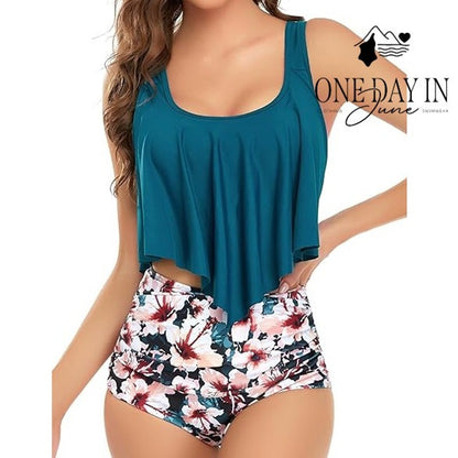 Edel Qual High Waist Flounce Bikini Swimsuit Size L