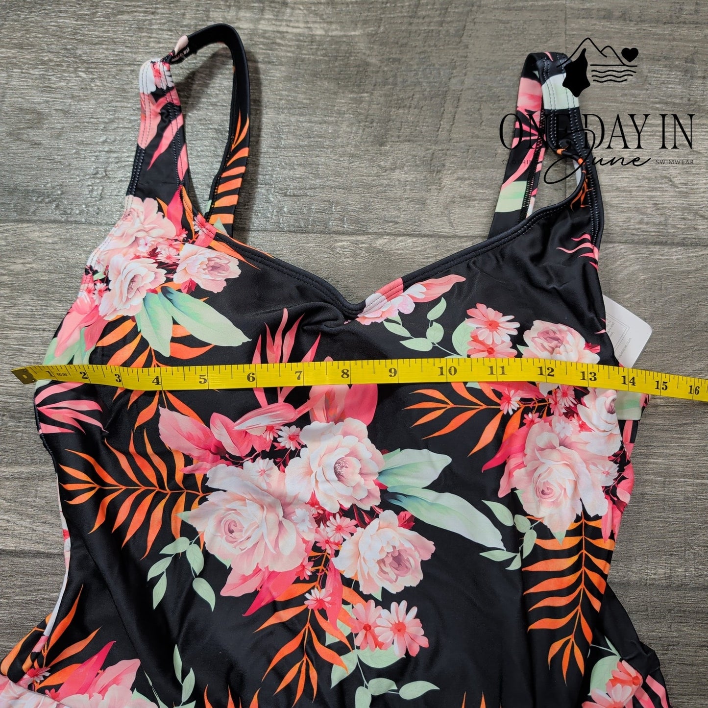 Eomenie Floral Skirted One Piece Swimsuit Size L