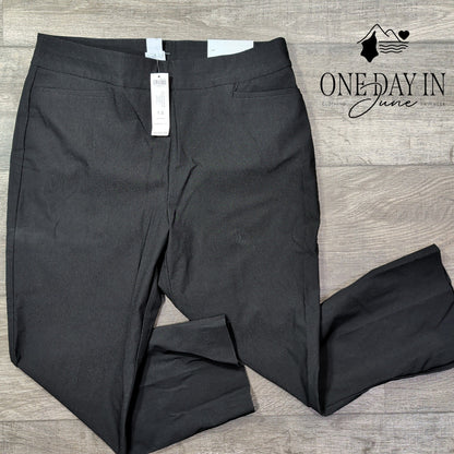Chico's So Slimming Brigitte High Vent Slim Crop Pants Black NWT Size (10)