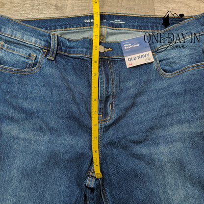 Old Navy Wow Boyfriend Mid Rise Straight Ankle Jeans Medium Wash NWT Size 14