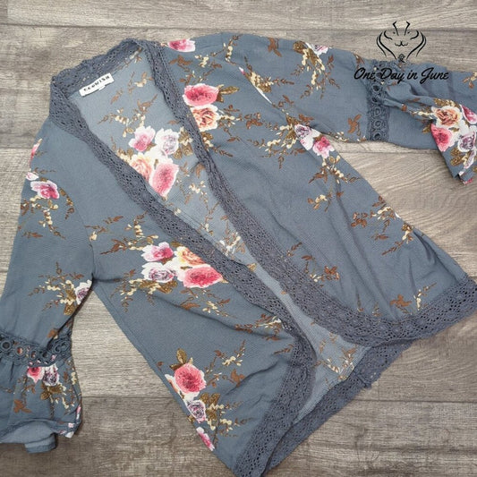 Ecowish Bell Sleeve Boho Top Size S