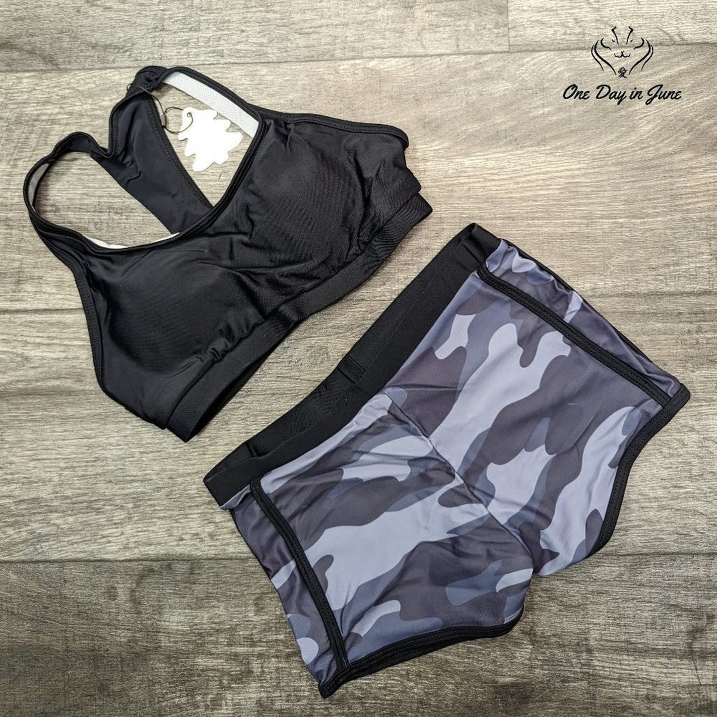 ODIJ Racerback Crop Top Boy Short Bikini Size XS