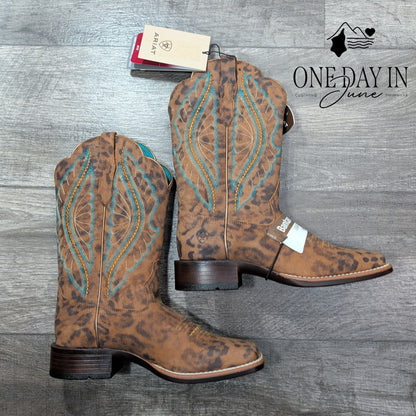 Ariat Primetime Faded Leopard Boots Size 6.5