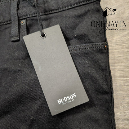 Hudson Barbara High Rise Super Skinny Jeans Black Stretch NWT Size 14 (32)