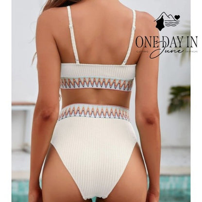 Lilosy Textured Crop Bikini Swimsuit Size M