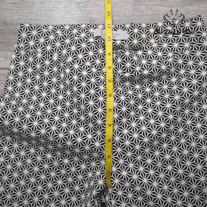 D. Exterior Made in Italy Pull On Ankle Pants Black White Geometric Size 10