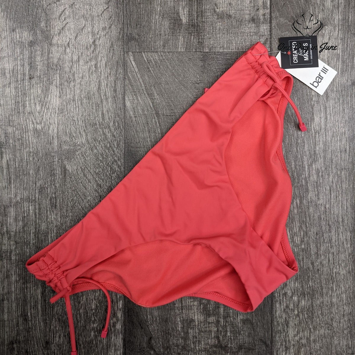 Bar III Side Tie Hipster Bikini Bottoms Swimwear Bathing Suit Size XL