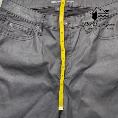 INC International Concepts Coated Denim Mid Rise Skinny Jeans Size 12