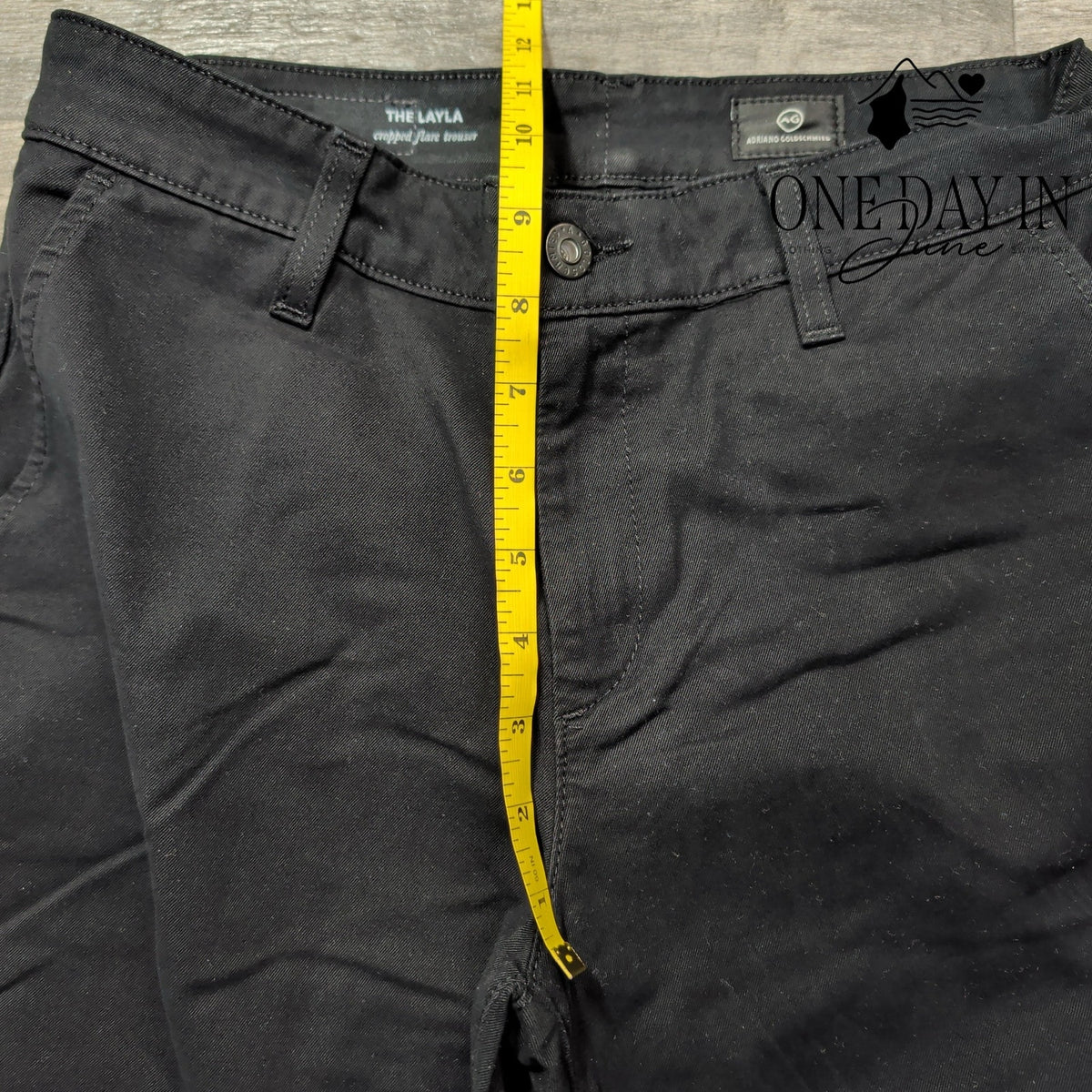 AG Adriano Goldschmied The Layla Cropped Flare Trouser Pants Black Size 4 (27)