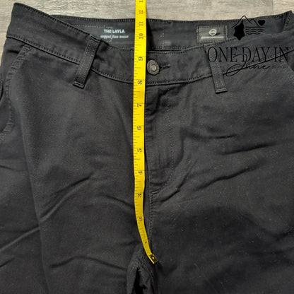 AG Adriano Goldschmied The Layla Cropped Flare Trouser Pants Black Size 4 (27)