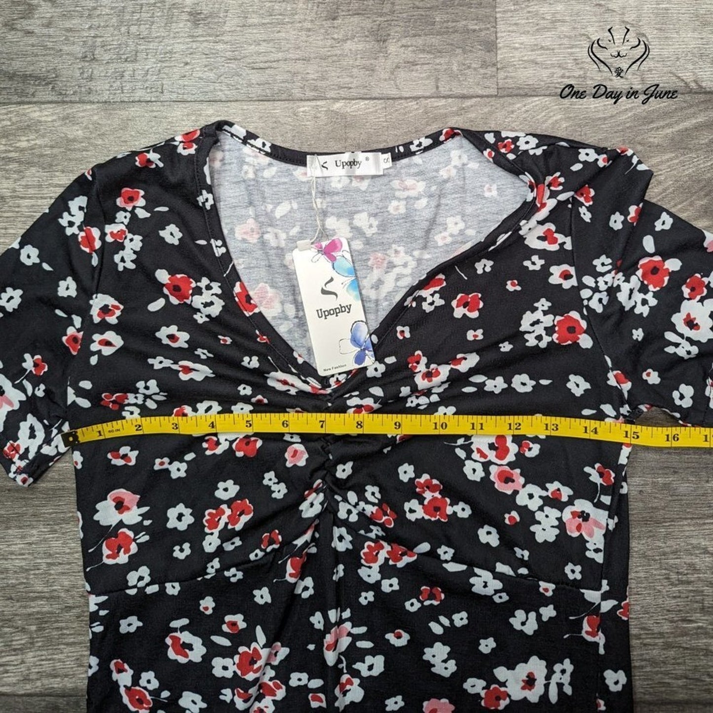 Upopby Floral Short Sleeve Mini Dress Size S