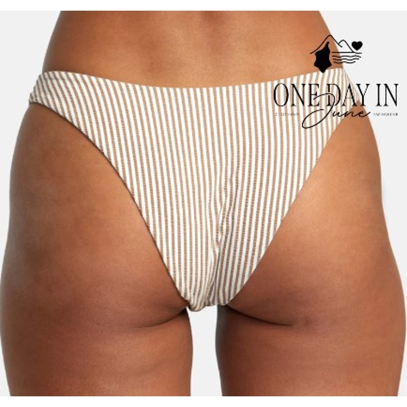RVCA Striped Textured Bikini Bottom Size S