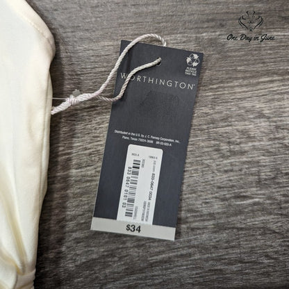 Worthington High Neck Sleeveless Ruched Side Top Size XS