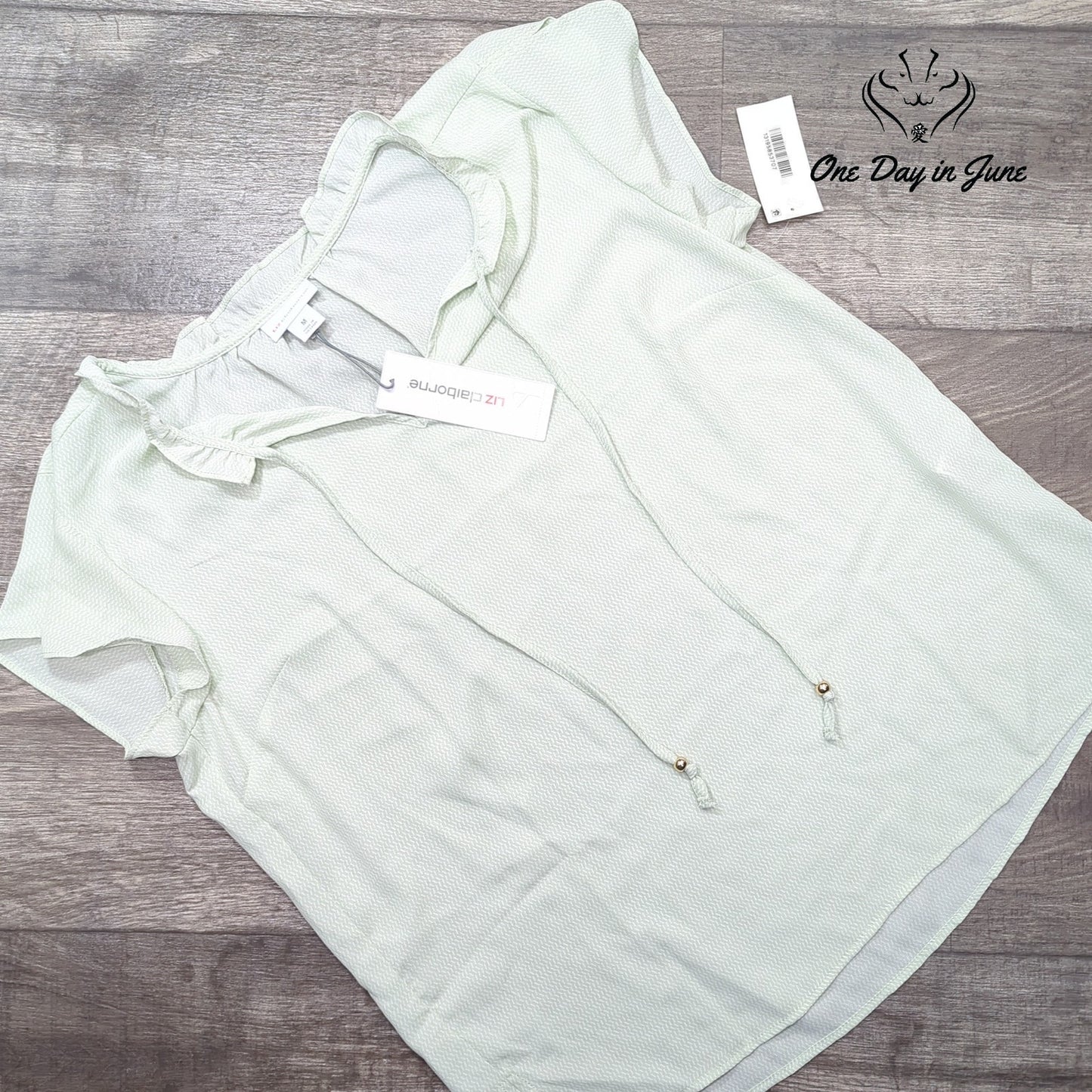 Worthington Short Sleeve Ruffle Top Size M