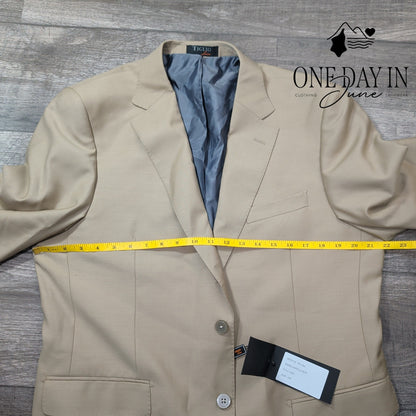 Tiglio Luxe Novello Suit Jacket Tan Pure Wool Modern Fit Blazer NWT Size 42R