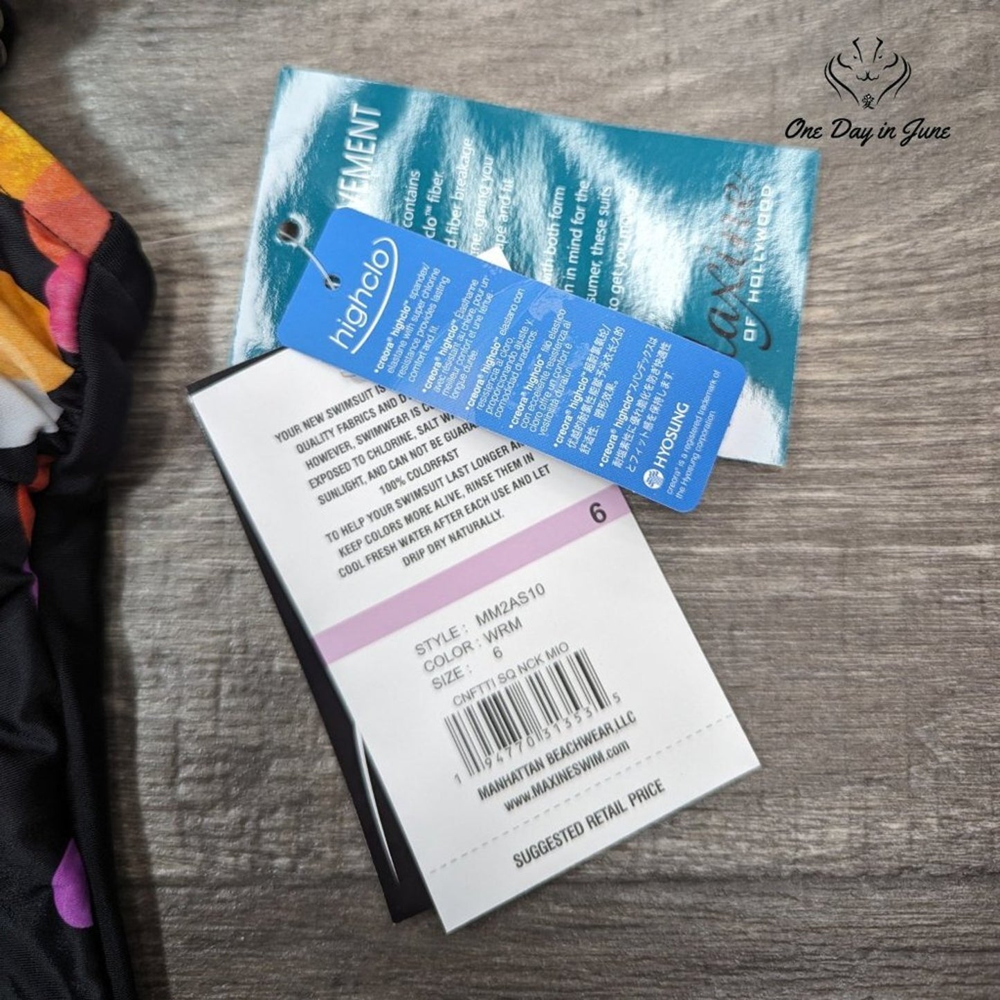 Maxine of Hollywood Square Neck Maillot One Piece Swimsuit Size 6