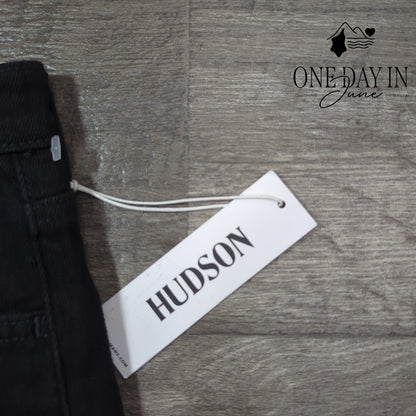 Hudson Rosalie High Rise Wide Leg Ankle Jeans Black NWT $215 Size 26 (2)