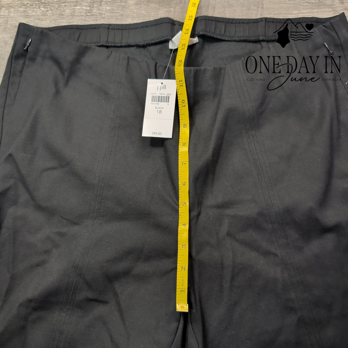J. Jill Black Pull On Dress Pants Side Zip Pockets Stretch NWT Size 18