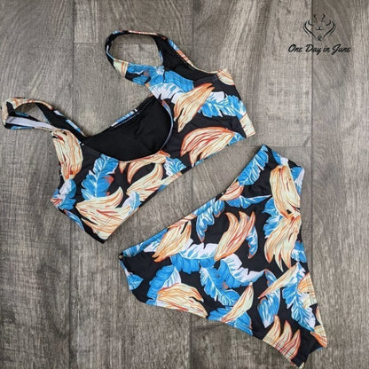 Pink Queen Crop Top High Waist Bikini Swimsuit Size M