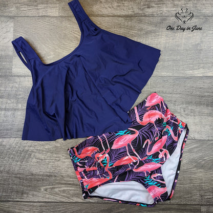 Adisputent High Waisted Flounce Vintage Bikini Size M