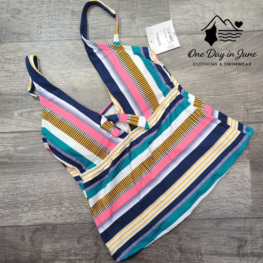 Liz Claiborne Striped Tankini Top Size S