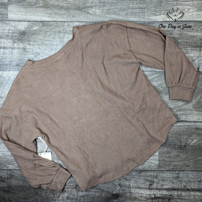 A.n.a Long Sleeve Ribbed V Neck Top Size S