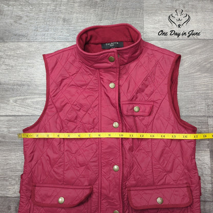 Talbots Petites Quilted Zip Front Vest Size SP