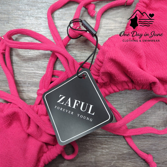 Zaful Tie Back Tie Bottom High Cut Bikini Swimsuit Size 6