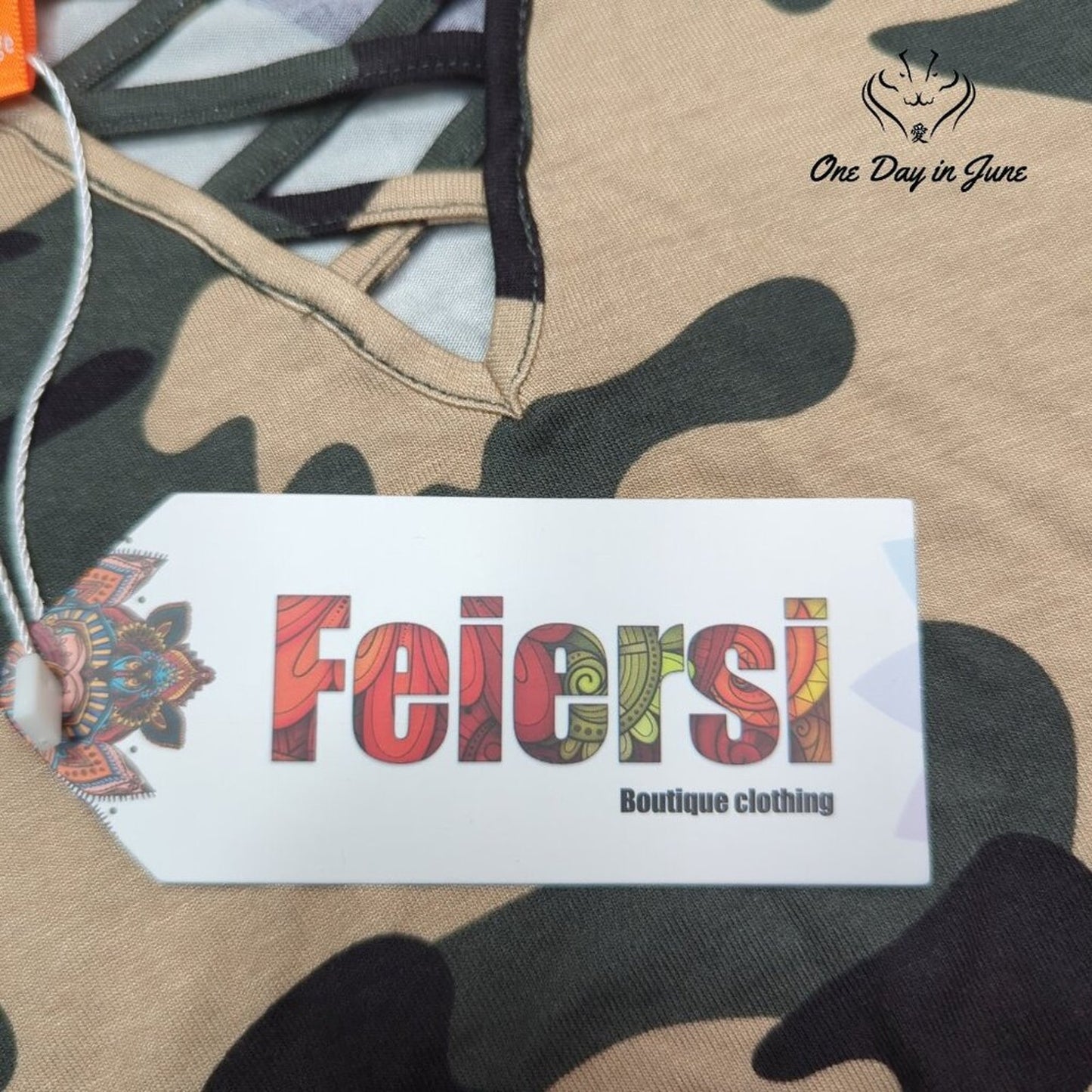 Feiersi Long Sleeve Camo Tee Size XXL