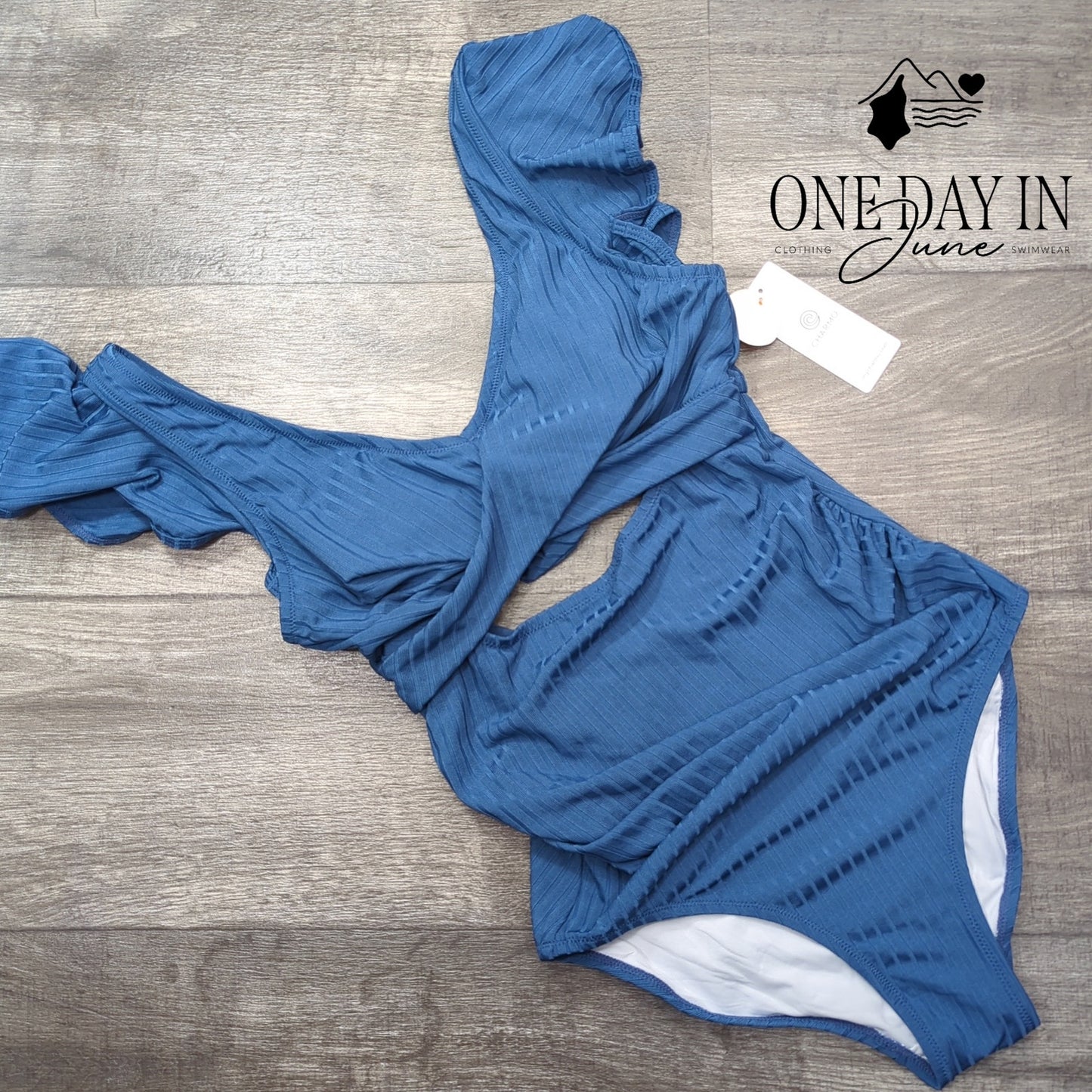 Charmo Maternity Ruffle Shoulder CutOut Tie Back One Piece Swimsuit Size S